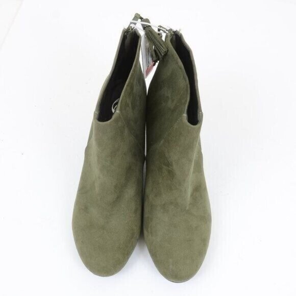 Y2K Charming Charlie Monroe Green Wedge Heel Booties Women's 10 Boots Boho NEW - Picture 5 of 6